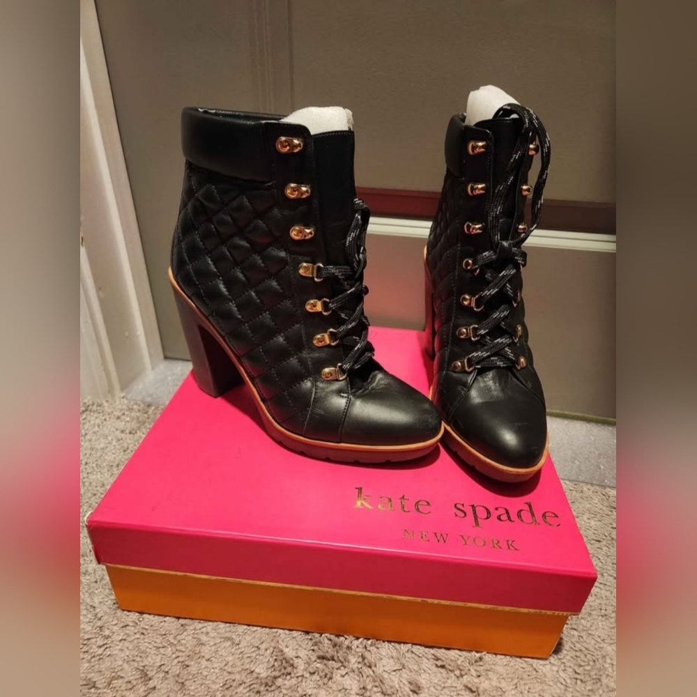 Kate Spade Black Quilted Gianna  Boots